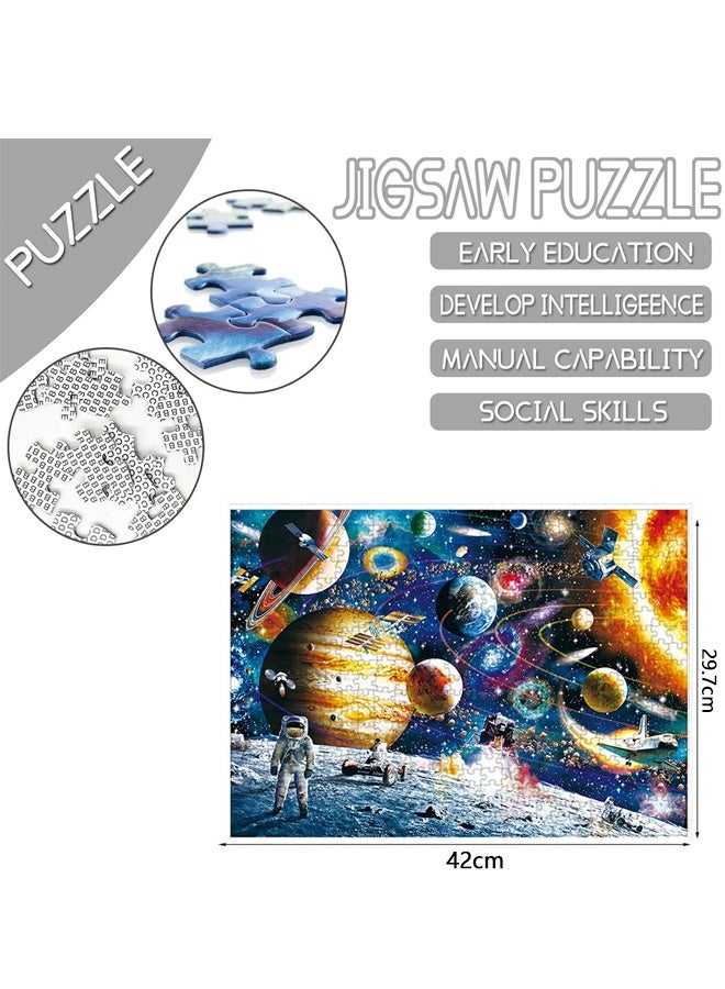 1000-Piece Universe Jigsaw Fun Puzzle, 42*29.7cm Stress Relief Toy, Early Education Development Set for Kids Adults - Image 3