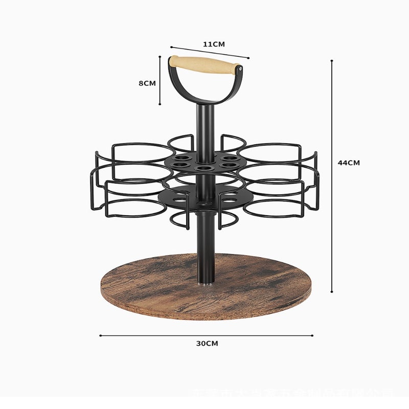 Large-capacity rotating wrought iron cup holder is suitable for Bingba cup multi-functional cup holder (adjustable + rotatable) - Image 1