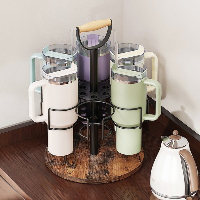 Large-capacity rotating wrought iron cup holder is suitable for Bingba cup multi-functional cup holder (adjustable + rotatable) - Image 2