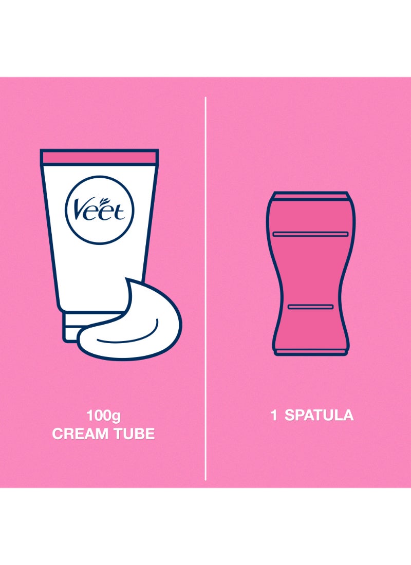 Veet Pure Hair Removal Cream For Normal Skin 100gm Pack Of 2 - Image 3