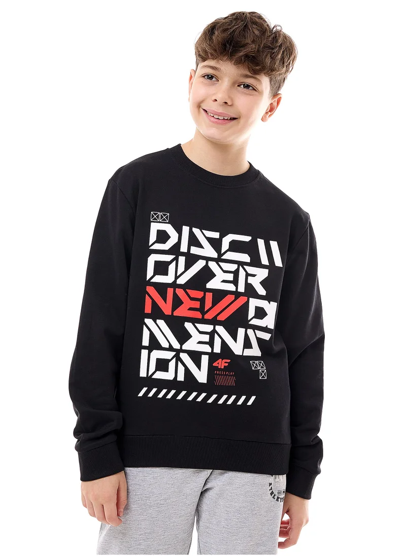 victor and jane Boys' Graphic Printed Sweatshirt "DISCOVER"