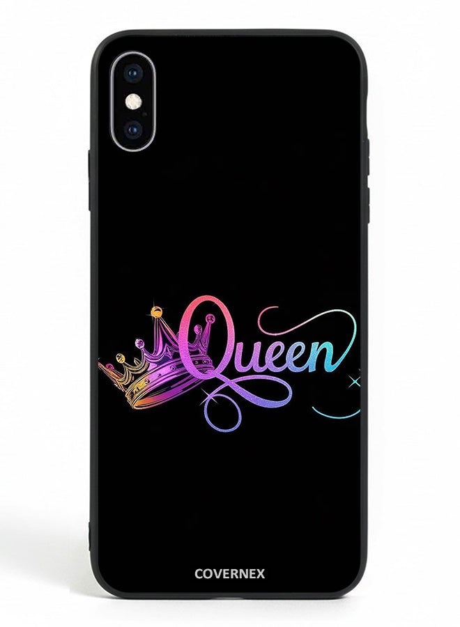 Covernex Apple iPhone X Protective Case Cover Printed Featuring The Queen with Holographic Crown - Image 2