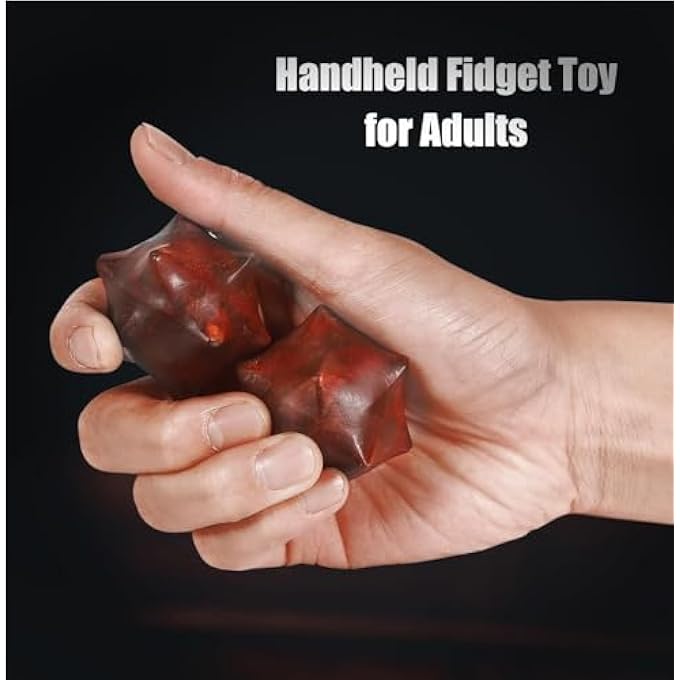 Azonee 2PCS Handheld Sensory Fidget Toys Anxiety Quiet Fidget Toys Stress Relief ADHD Office Desk Roller Gadgets Relieves Stress Toys Wooden Massage Balls Manual Hand Massage Tools for Adults - Image 5