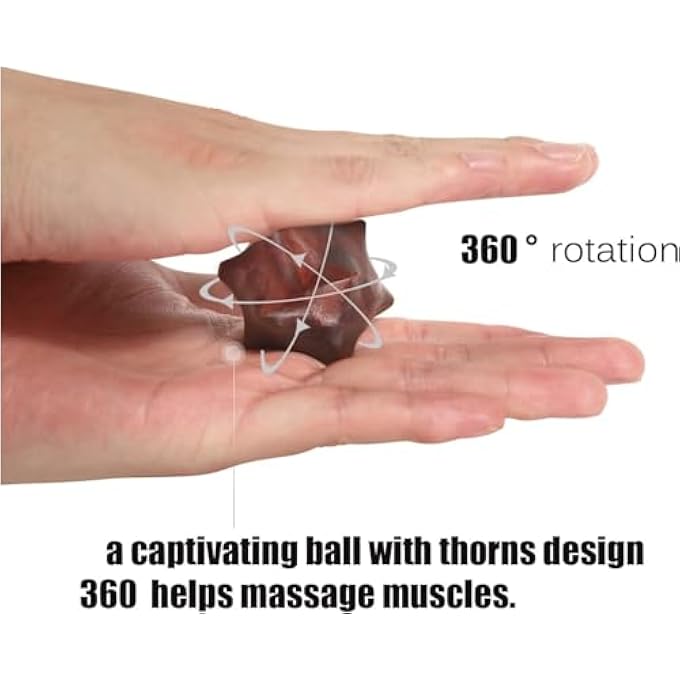 Azonee 2PCS Handheld Sensory Fidget Toys Anxiety Quiet Fidget Toys Stress Relief ADHD Office Desk Roller Gadgets Relieves Stress Toys Wooden Massage Balls Manual Hand Massage Tools for Adults - Image 4
