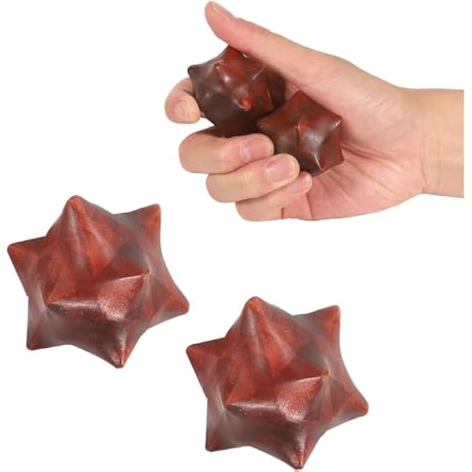 Azonee 2PCS Handheld Sensory Fidget Toys Anxiety Quiet Fidget Toys Stress Relief ADHD Office Desk Roller Gadgets Relieves Stress Toys Wooden Massage Balls Manual Hand Massage Tools for Adults - Image 1