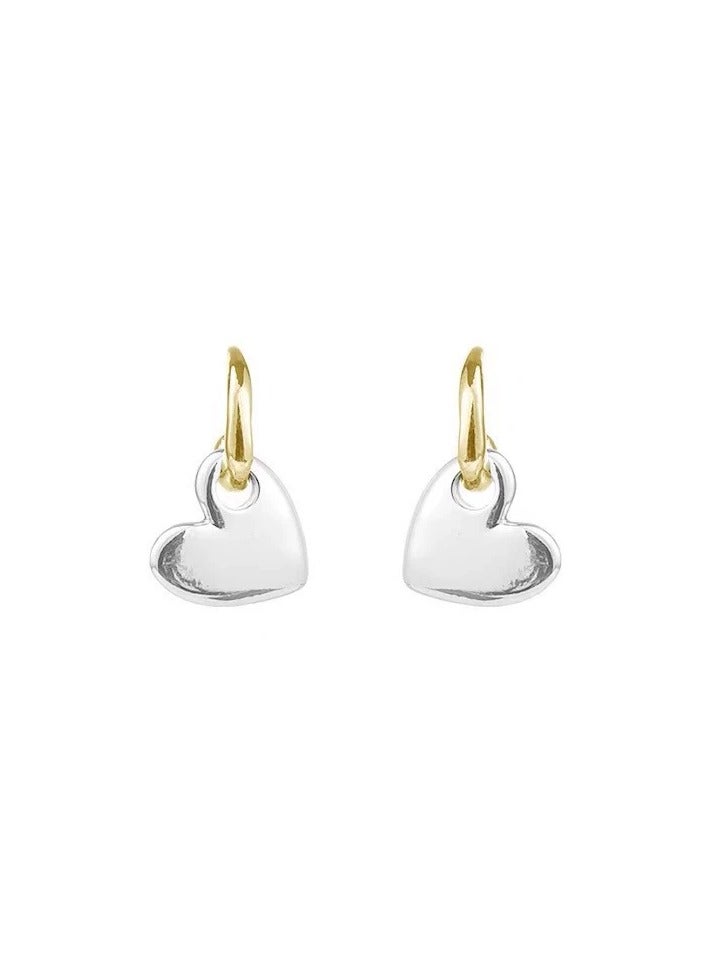 Goolsky Minimalist Contrast Heart Stud Earrings for Women – Small Luxury Asymmetrical Love Design, Chic Statement Jewelry  - Image 4