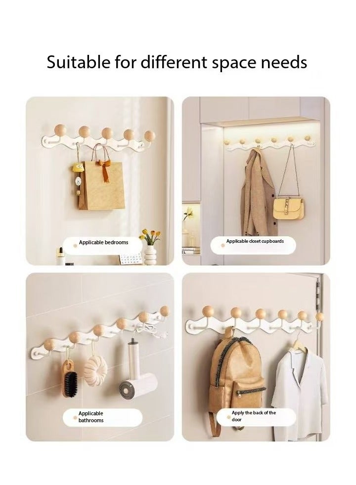 DELGREEN Wall Mounted Coat Hook with 6 Hooks Heavy Duty Coat Hooks Rack Wall Hooks For Hat Robes Keys Towel - Image 5