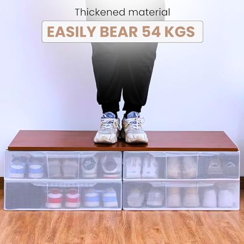 HOMENITY® - Clear Foldable Shoe Bag | Shoe Box Organizer | Transparent Shoe Rack | Dustproof Shoe Cover | Space-Saving Sneaker Box | Foldable & Easy to Clean | Storage Organizer Rack (1, Big) - Image 4