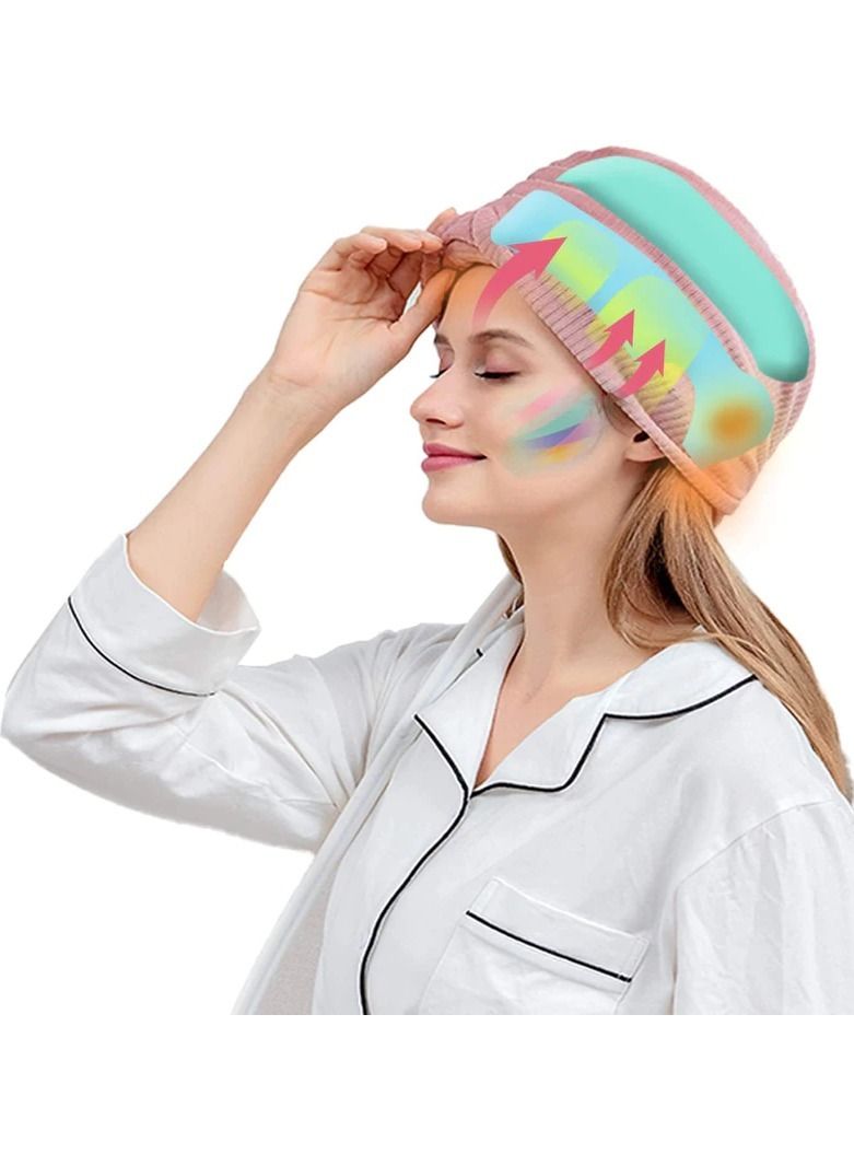 general Smart Air Pressure Head Massage Sleep Aiding Wireless Head Scalp Massager Heat Hot Compress Relieve Headache Pain Insomnia (Pink) - Image 2