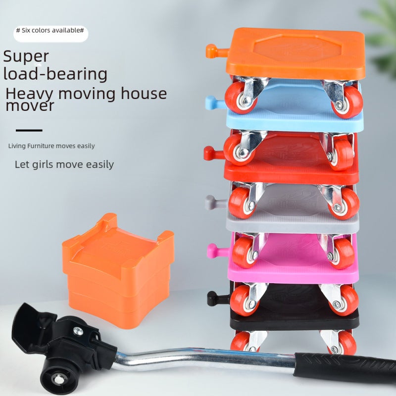 New Moving Artifact, Moving Moving Device, Five-Piece Set of Heavy Objects, Convenient Moving Tool, Moving Tool([8-piece universal wheel] [Rose Red]) - Image 2