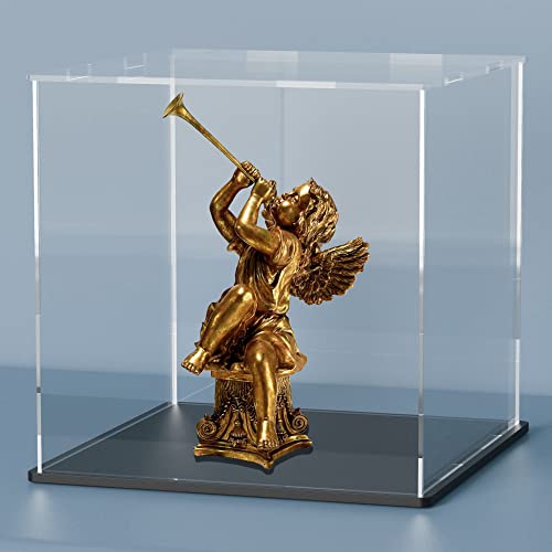 HEMYLU Acrylic Display Case Clear Acrylic Box with Matt Base and Lid for Display Large Display Case for Action Figures Home Storage and Organizing Toys 12x12x12 inch