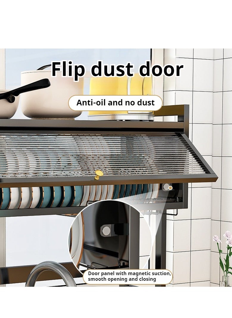 Generic - The Sink Dish Drainer Drying Rack,2 Tier Dish Drying Rack for Kitchen Counter, Large Dish Drying Rack with Flip Door, Over Sink Dish Drying Rack for Family Use,Dust-Proof,75cm - Image 1
