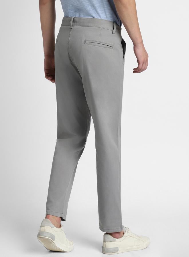 Dennis Lingo Mid Grey Chinos for Men, Straight Fit, Cotton Lycra  - Image 1