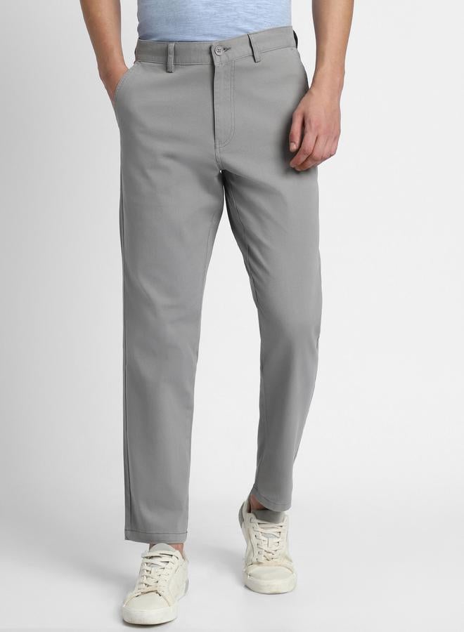 Dennis Lingo Mid Grey Chinos for Men, Straight Fit, Cotton Lycra  - Image 2