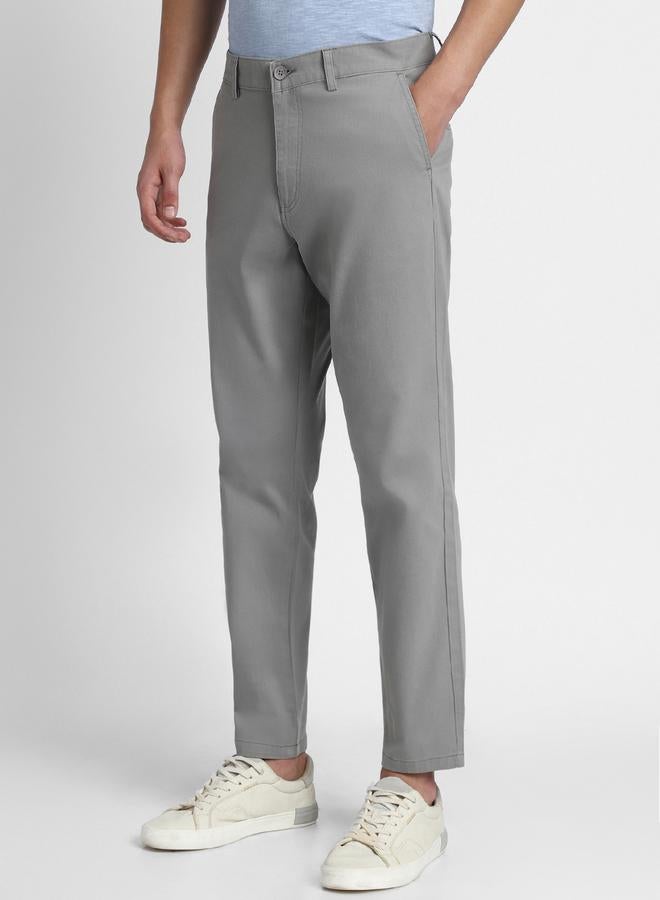 Dennis Lingo Mid Grey Chinos for Men, Straight Fit, Cotton Lycra  - Image 3