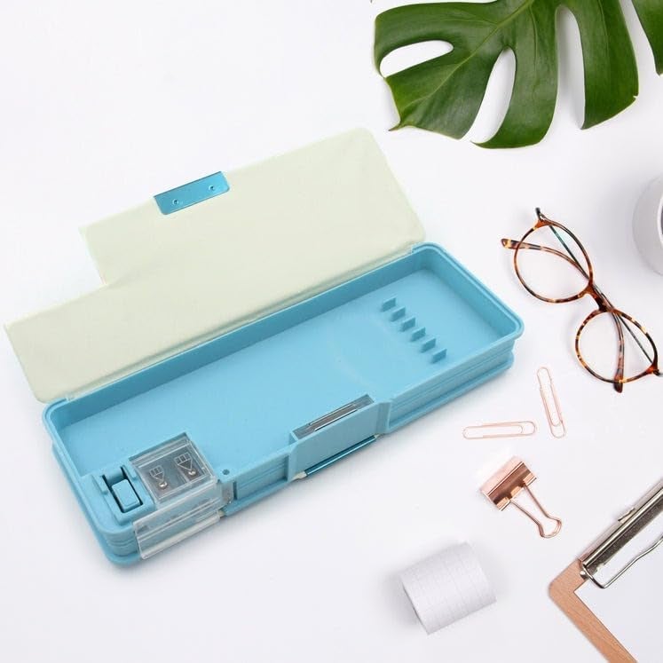 Yanmai Multipurpose Double-Deck Compass Box - Plastic Pencil Case with 2 Compartments, Storage Organizer for School Supplies - Ideal Birthday Gift for Girls & Boys (Mix Design),Multicolor - Image 4