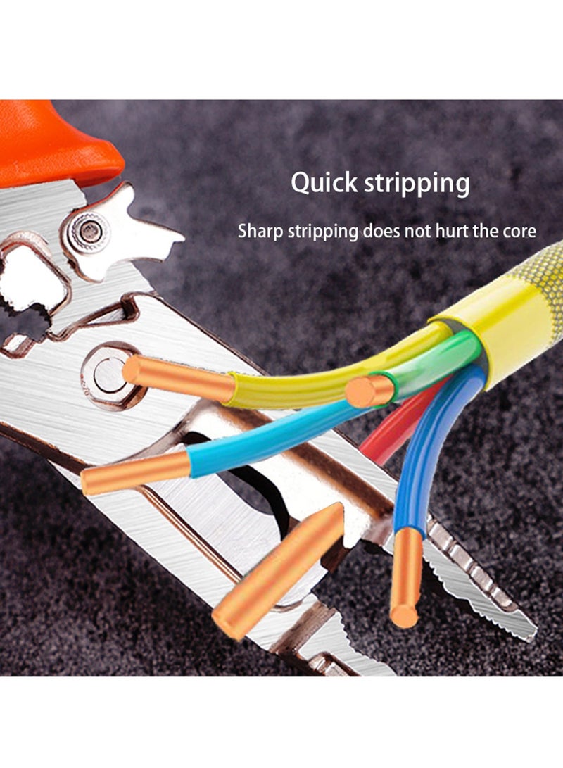 Barakah 9in1 Wire Stripper Pliers Tool with Tail Cutter 8 Multi-Functional Wire Stripping Crimping Tool for Copper Aluminum Cable Work Tackle Thick Cables with Ease Versatile for Electrician and  Lineman - Image 5
