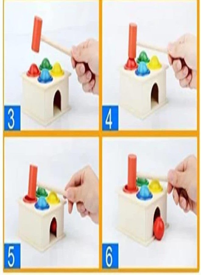 Nuwishtek Wooden Hammer Ball Knock Pounding Bench with Box Case Fine Motor and Dexterity Skills Early Educational Toy Set for Kids 2+ Years (Hammer Ball) - Image 3