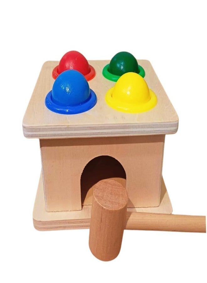 Nuwishtek Wooden Hammer Ball Knock Pounding Bench with Box Case Fine Motor and Dexterity Skills Early Educational Toy Set for Kids 2+ Years (Hammer Ball) - Image 5