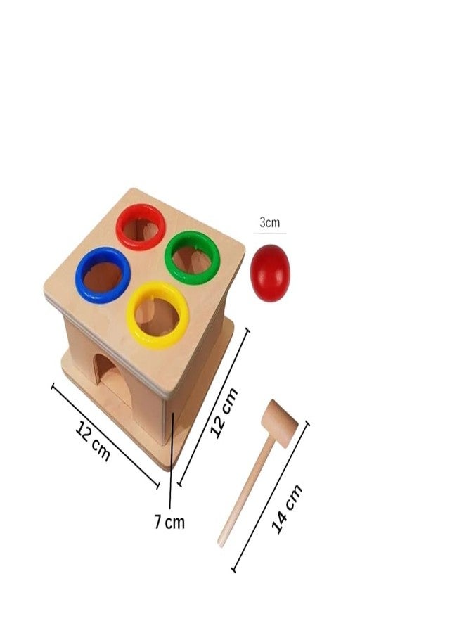 Nuwishtek Wooden Hammer Ball Knock Pounding Bench with Box Case Fine Motor and Dexterity Skills Early Educational Toy Set for Kids 2+ Years (Hammer Ball) - Image 2