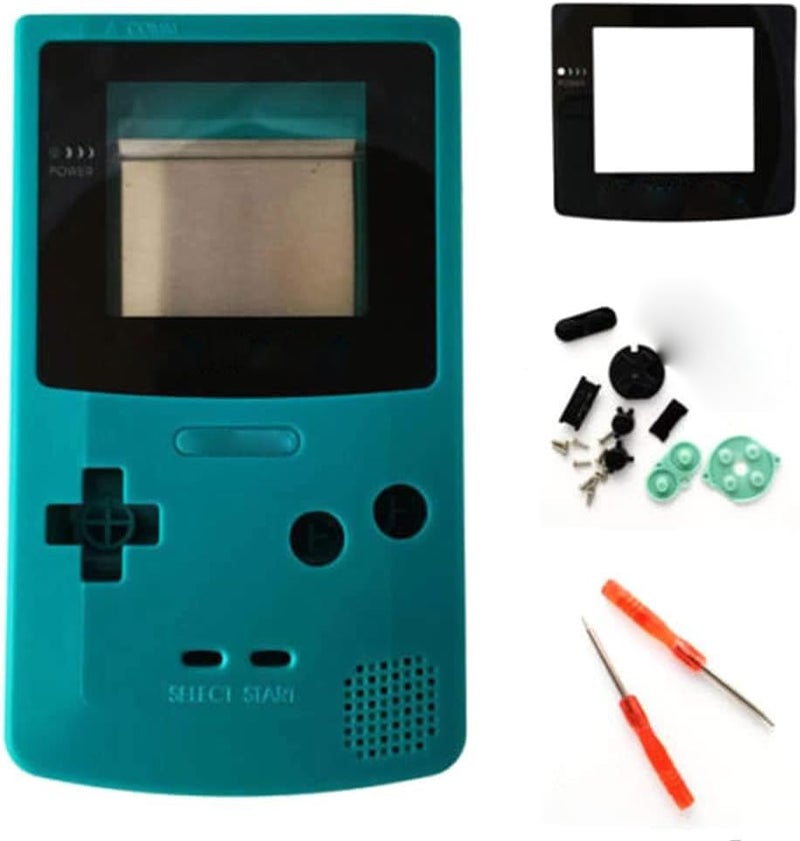 Ambertown Replacement Full Housing Shell Case Cover for Gameboy Color GBC (Teal)