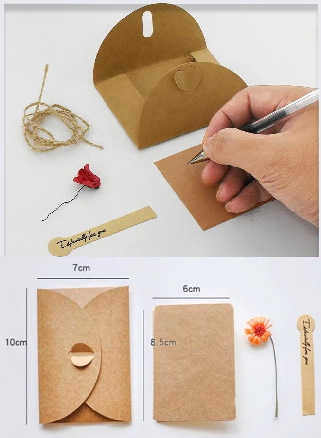 4 Pack Flower Pattern Thank You Card Handmade Invitation Greeting Card Wish Card for Wedding Birthday Festival - Image 4