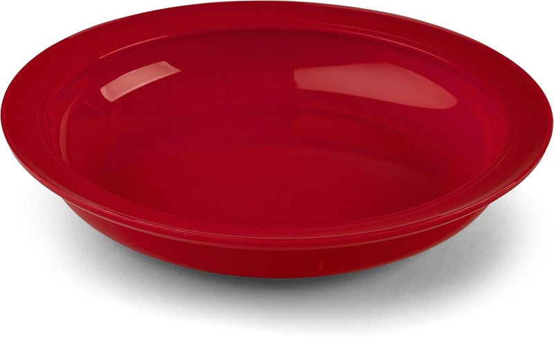 Providence Spillproof Lip Plates for Disabled Adults Inner Lip Dish for Adults - Lip Bowl - Adaptive Plate for Independence - Non Slip Plate for Disabled Adults - 9" Red - 3 Pack - Image 3