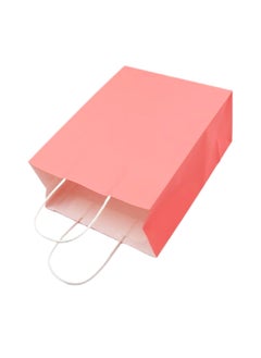 PARTY FUN Elegance Paper Gift Bags Set of 10pcs, 11x21x27cm: Stylish Packaging for Special Celebrations Pink Color  - Image 1