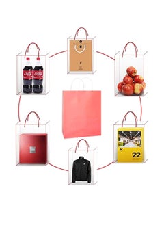 PARTY FUN Elegance Paper Gift Bags Set of 10pcs, 11x21x27cm: Stylish Packaging for Special Celebrations Pink Color  - Image 2