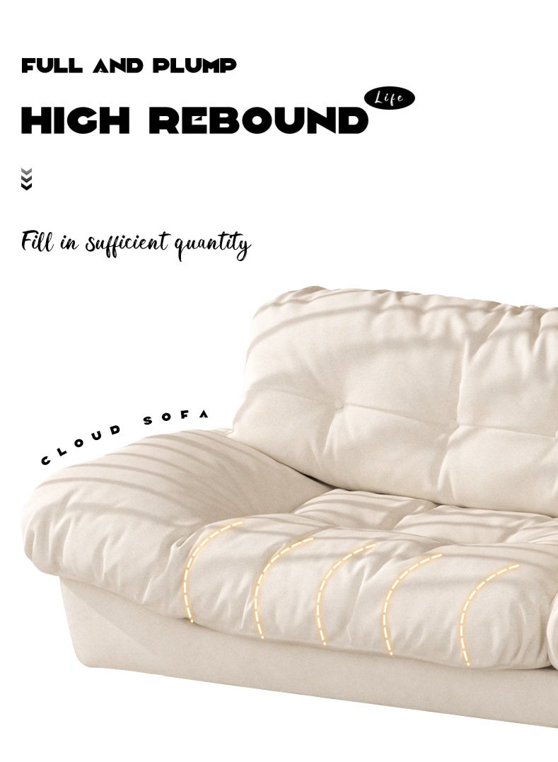 أريكة قماشية بتصميم كريمي، غرفة معيشة، وحدة صغيرة، بسيطة وحديثة، تقنية فاخرة خفيفة، منزل من القماش، أريكة سحابية مستقيمة - Image 5