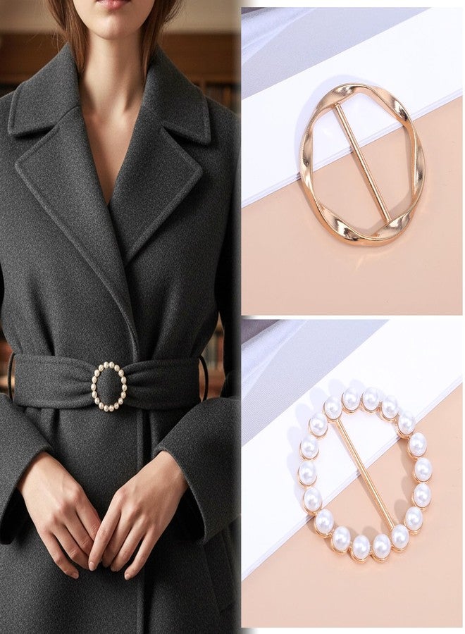 Macuezu 4 Pcs Shirt Ties Clips for Women, Scarf Ring Clip, Shirt Ties Tightener for Women, 4 Elegant Styles T-Shirt Waist Cinch Clip Buckles, Clothes Corner Knotted Clips for Scarf (Gold) - Image 4