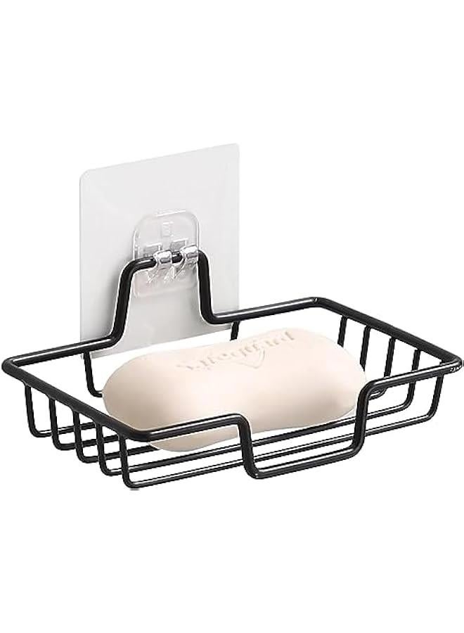 HOOKOR Soap Dish Holder, No Drilling, Rustproof Stainless Steel, Wall Mounted Soap Holder Soap Tray Bar Soap Sponge Holder for Bathroom & Kitchen, Bar Soap Stainless Steel Adhesive Soap Dish - Image 1