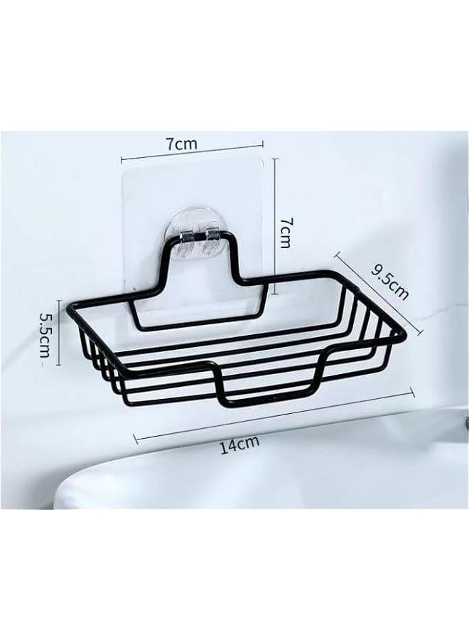 HOOKOR Soap Dish Holder, No Drilling, Rustproof Stainless Steel, Wall Mounted Soap Holder Soap Tray Bar Soap Sponge Holder for Bathroom & Kitchen, Bar Soap Stainless Steel Adhesive Soap Dish - Image 2