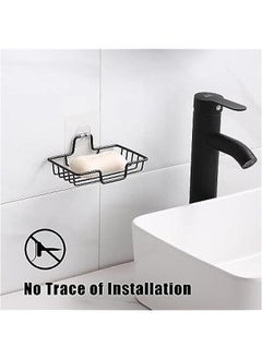 HOOKOR Soap Dish Holder, No Drilling, Rustproof Stainless Steel, Wall Mounted Soap Holder Soap Tray Bar Soap Sponge Holder for Bathroom & Kitchen, Bar Soap Stainless Steel Adhesive Soap Dish  - Image 4
