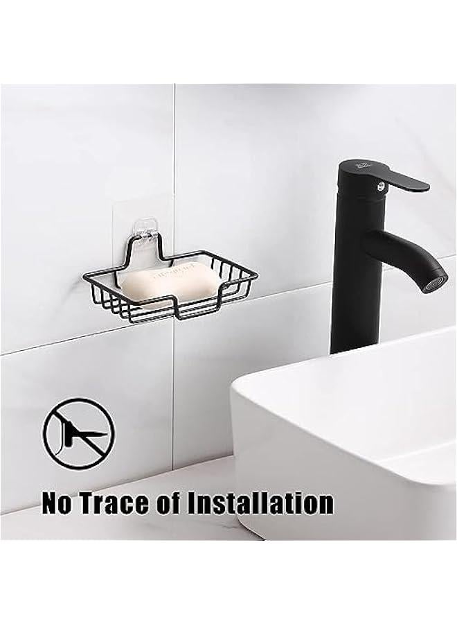 HOOKOR Soap Dish Holder, No Drilling, Rustproof Stainless Steel, Wall Mounted Soap Holder Soap Tray Bar Soap Sponge Holder for Bathroom & Kitchen, Bar Soap Stainless Steel Adhesive Soap Dish - Image 4