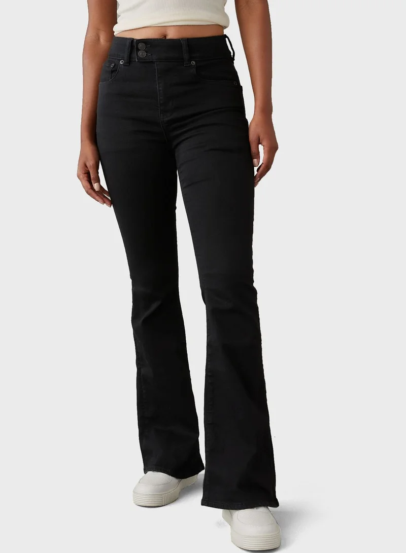 امريكان ايجل High Waist Straight Fit  Flared Jeans
