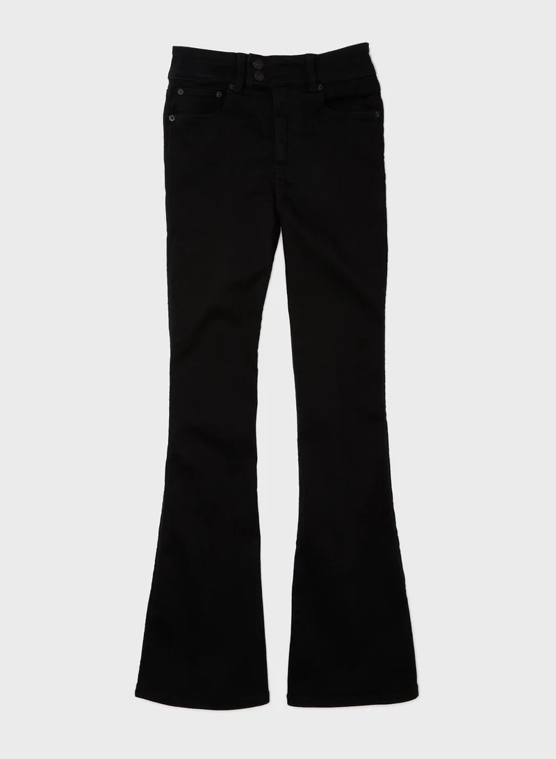 امريكان ايجل High Waist Straight Fit  Flared Jeans