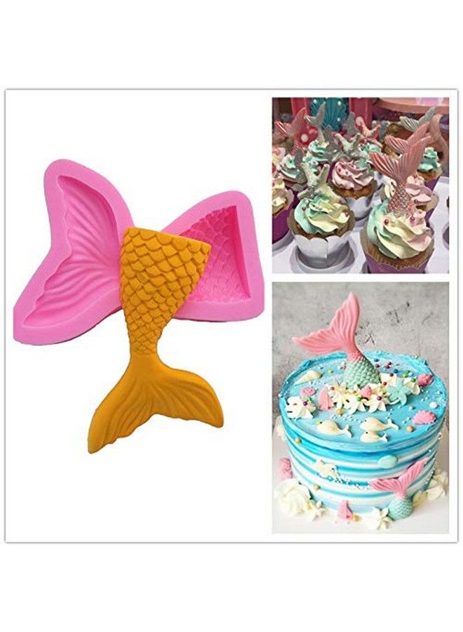 SUNKOOL Silicone Mermaid Tail Fondant Soap Molds Seashell Sea Shell Starfish Chocolate Candy Sugarcraft Cake Decorating Polymer Clay Mold Tools - Image 3