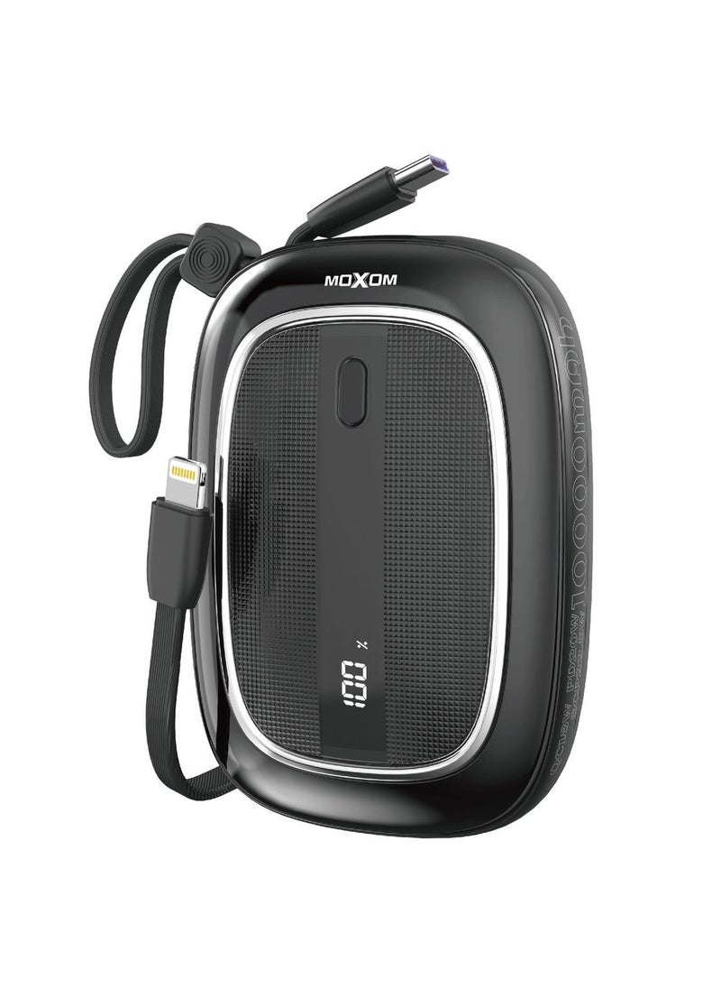 MOXOM MX-PB125 10000mAh Power Bank - PD20W, QC18W, SCP22.5W, Compact and Lightweight with LCD Display  - Image 1