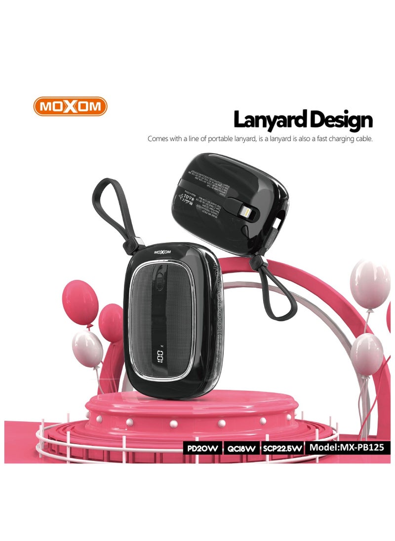MOXOM MX-PB125 10000mAh Power Bank - PD20W, QC18W, SCP22.5W, Compact and Lightweight with LCD Display  - Image 2