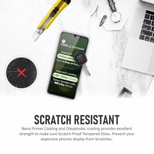 SupCares Tempered Glass for Motorola Moto G06 and Moto G06 Power (6.88 Inch) With Installation Kit | Military-Grade Gorilla Screen Protector | Edge to Edge Coverage | Black - Image 5