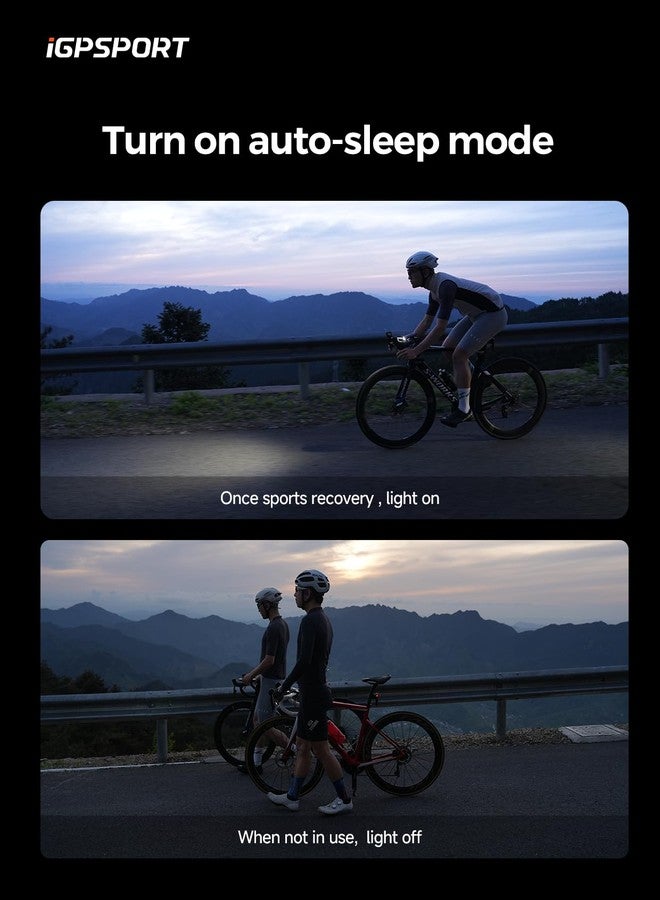 iGPSPORT VS500 ضوء دراجة ذكي، 500 لومن تشغيل/إيقاف تلقائي مصباح أمامي ساطع لركوب الدراجات ليلاً قابل لإعادة الشحن مقاوم للماء IPX6 - Image 5
