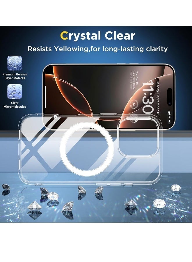 LEDIN Magnetic Clear Case for iPhone 16 Pro Max Compatible with MagSafe, Military-Grade Protection, Phone Bumper - Image 5