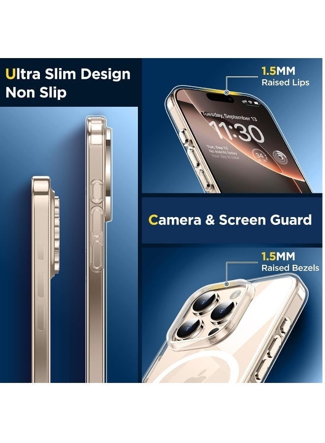 LEDIN Magnetic Clear Case for iPhone 16 Pro Max Compatible with MagSafe, Military-Grade Protection, Phone Bumper - Image 3