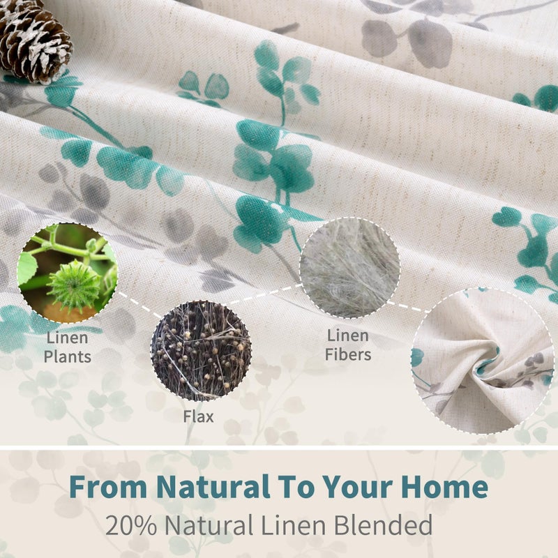 BGment بئسة الستائر المطبخ القصيرة بقطر 36 بوصة بطول 2 لوحات مجموعة بوهو ستائر نصف نافذة الستائر مقهى لغرفة الطعام مزرعة تصميم الحمام تصميم كل 42 بوصة العريضة الفيروزية - Image 3