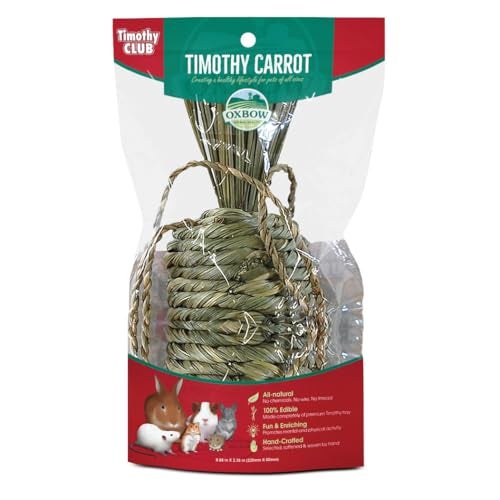 Oxbow Timothy Hay Carrot Rabbit Guinea Pig Toy Edible HandWoven Bunny Toy No Wires or String Small Pet Accessories for Rabbits Guinea Pigs Chinchillas Rats Medium - Image 1
