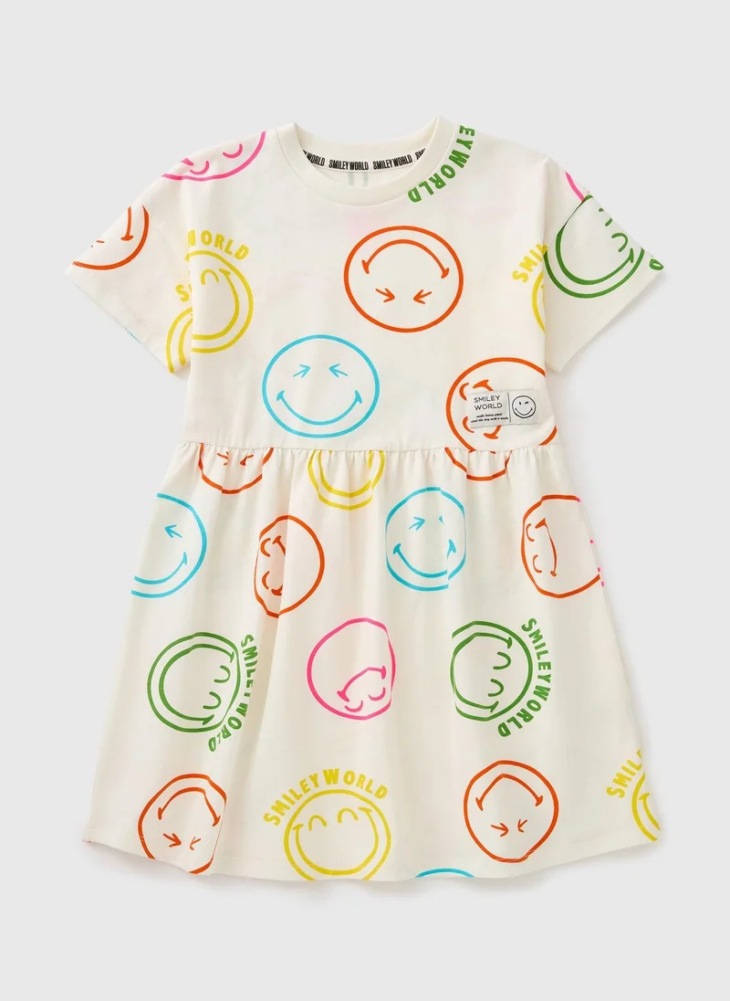 Matalan Smiley Girls Cream Dress