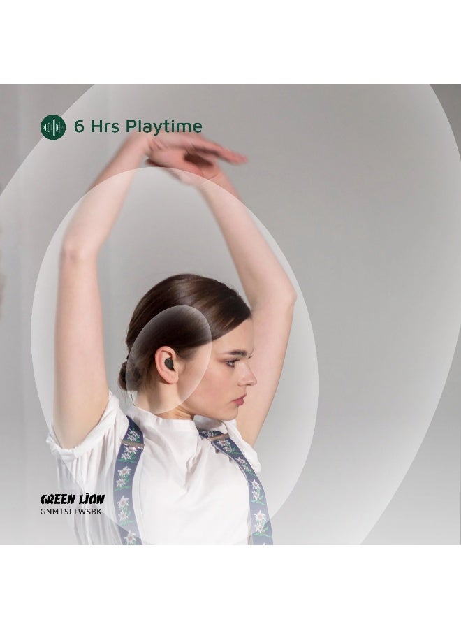 GREEN LION Mittersill True Wireless Earbuds with ENC and Dual Microphone / Battery Display / Truewireless Headphones / Hands-Free Calling / Breathing Lights - Black - Image 4