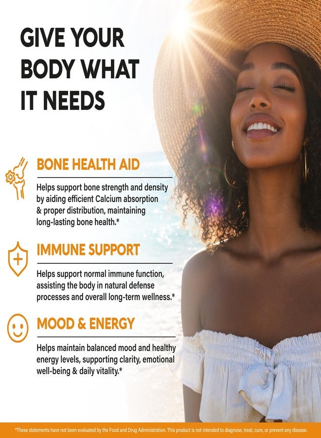 NUTRAHARMONY Vitamin D3 K2 - Vitamin D3 10000 iu & K2 120 mcg - Immune & Mood Support, for Bone & Teeth Health - with Zinc, Vitamin C & B12 - Highly Bioavailable - For Men & Women - Made in USA, 120 Softgels - Image 2