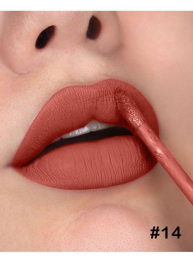 Voloria Velvet Matte Liquid Lipstick #14 – Long-lasting, Soft Matte Finish - Image 2